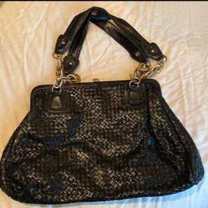 Elliott Lucca black weaved shoulder purse